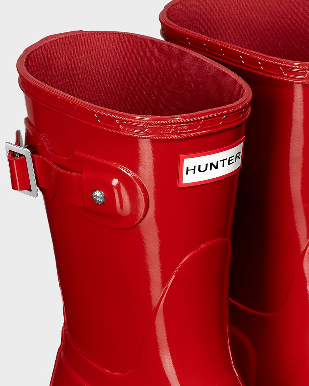 Hunter Original Gloss Short Rain Boots - On Sale Womens Red - UDBZEI814